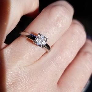 Sterling Step Cut CZ Ring